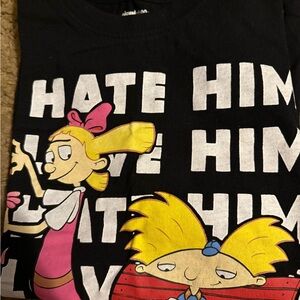 Nickelodeon Black Tee with Cartoon Print